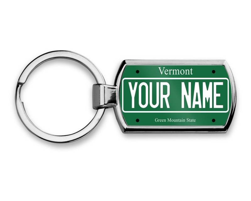 Personalisierte Schlüsselanhänger Custom Vermont Nummernschild Metall von BRGiftShop