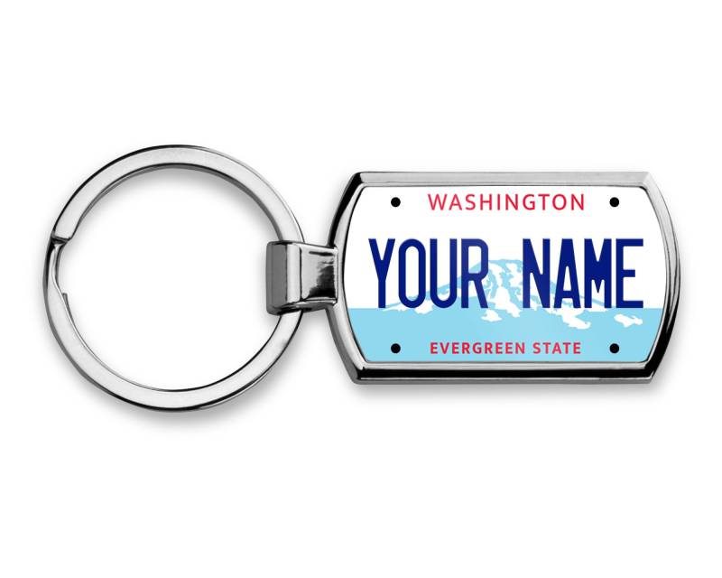 Personalisierte Schlüsselanhänger Custom Washington Nummernschild Metall von BRGiftShop