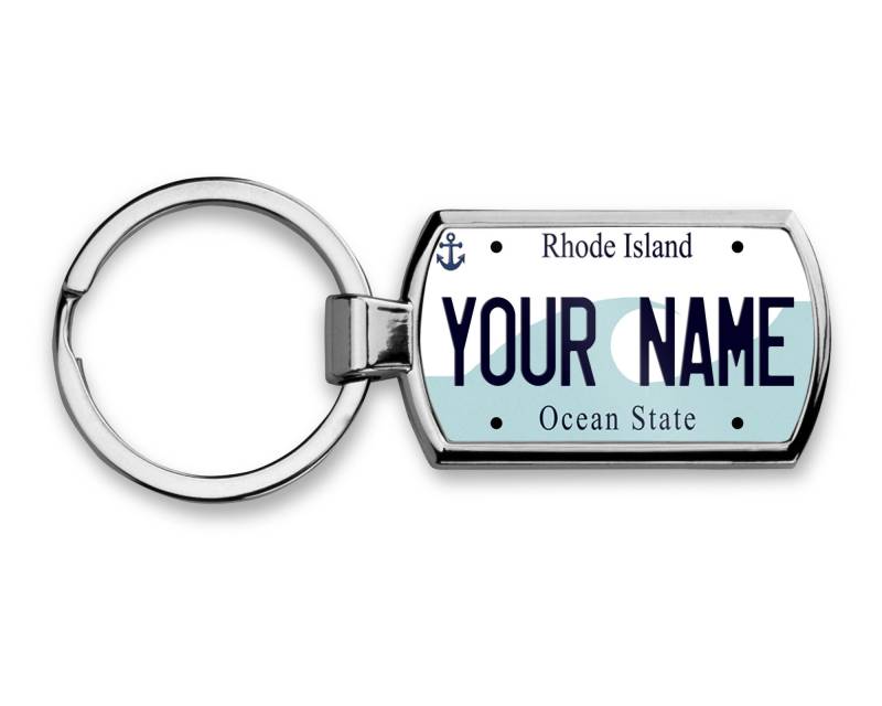 Personalisierte Schlüsselbund Benutzerdefinierte Rhode Island Nummernschild Metall von BRGiftShop