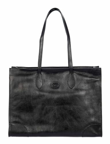BRIC'S Leder Businesstasche mit Laptopfach Volterra Opera Bag Black schwarz von BRIC'S