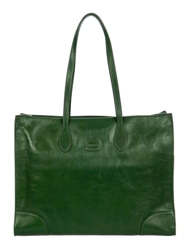 BRIC'S Leder Businesstasche mit Laptopfach Volterra Opera Bag Pine tannengrün von BRIC'S