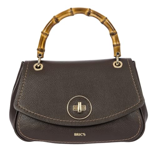 BRIC'S Leder Handtasche Umhängetasche Gondola Girasole loop Handbag Ebony dunkelbraun von BRIC'S