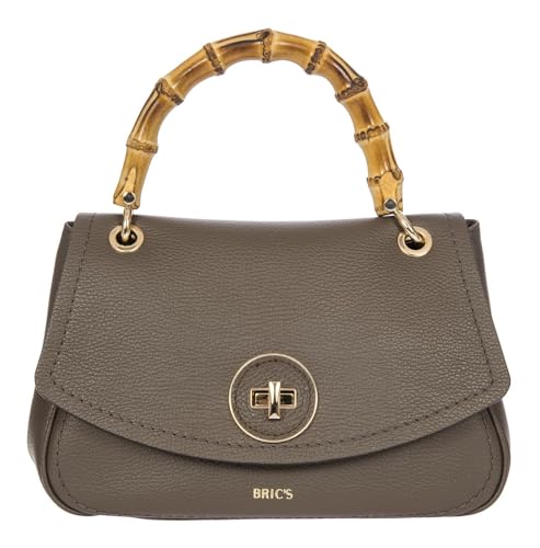 BRIC'S Leder Handtasche Umhängetasche Gondola Girasole loop Handbag Swamp taupe von BRIC'S