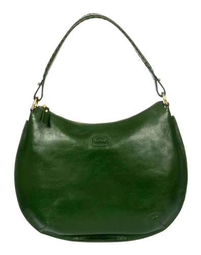 BRIC'S Leder Schultertasche Umhängetasche Volterra Hobo Bag Pine tannengrün von BRIC'S