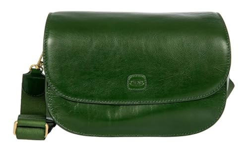 BRIC'S Leder Schultertasche Umhängetasche Volterra Messenger Bag Pine tannengrün von BRIC'S