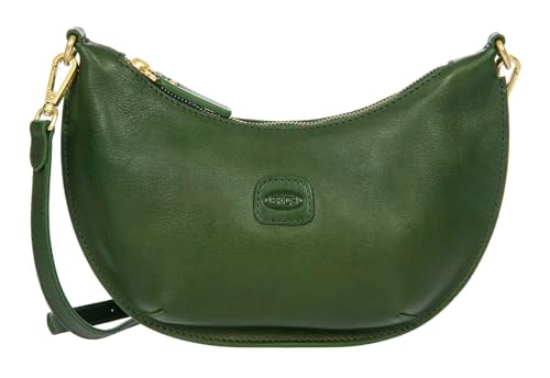 BRIC'S Leder Schultertasche Umhängetasche Volterra Mini Luna Bag Pine tannengrün von BRIC'S