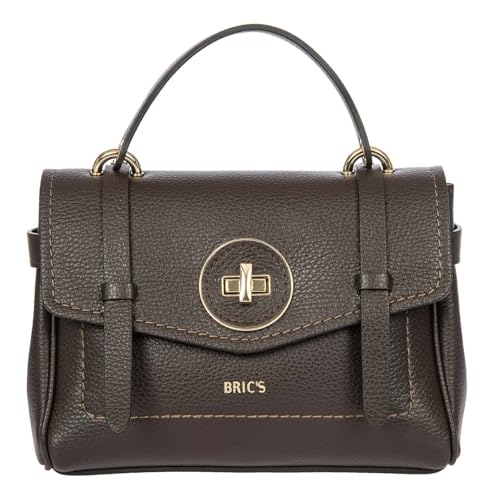 BRIC'S Leder Umhängetasche Handtasche Gondola Ninfea Bag Ebony dunkelbraun von BRIC'S