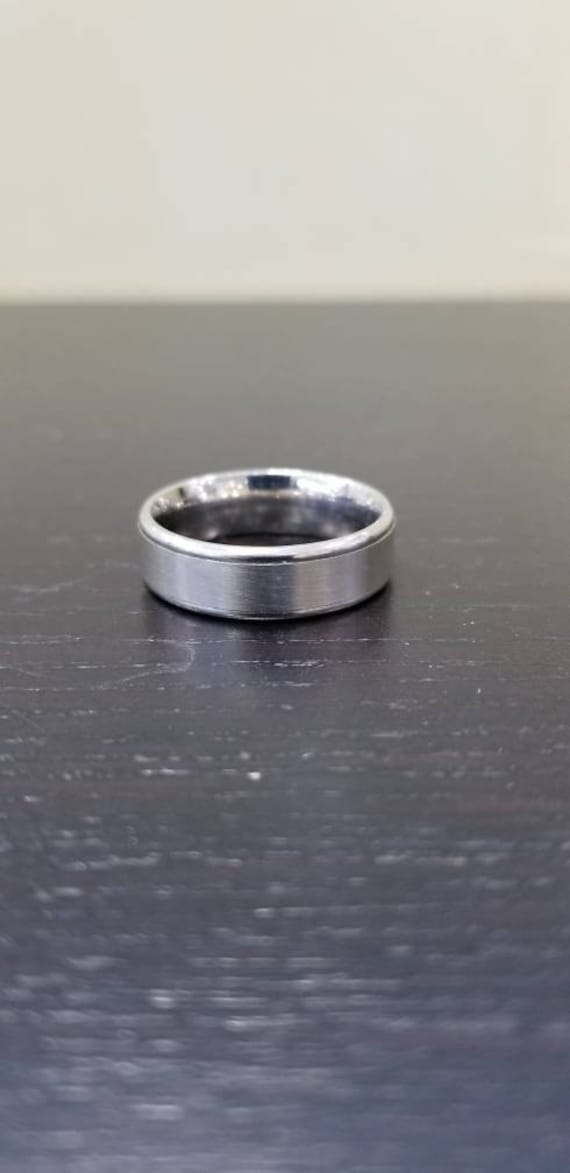 Herren Ehering 14 K White Gold Flachband 6, 5 Mm Breit von BRIDALGIFTSTORE