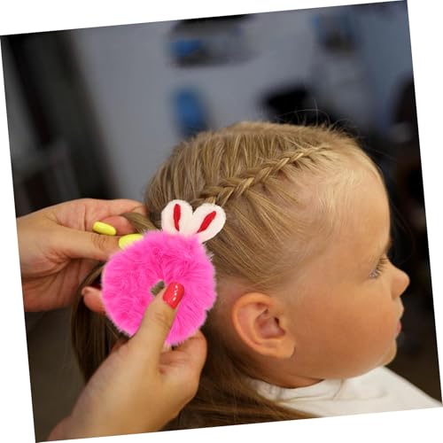 BRIGHTFUFU 12 Stück Teiliges Flauschige Haargummis mit Süßen Plüsch Hasenohren Bunte Elastische Zopfgummis für Mädchen Weiche Haarbänder Schonend zu Zartem Haar als Haarschmuck von BRIGHTFUFU