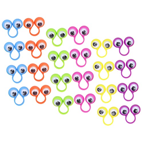 BRIGHTFUFU 24 Stück Teiliges Bunter Augenringe als Fingerpuppen für Erwachsene Interaktives Lernspielzeug Kreativität und Sprachentwicklung von BRIGHTFUFU