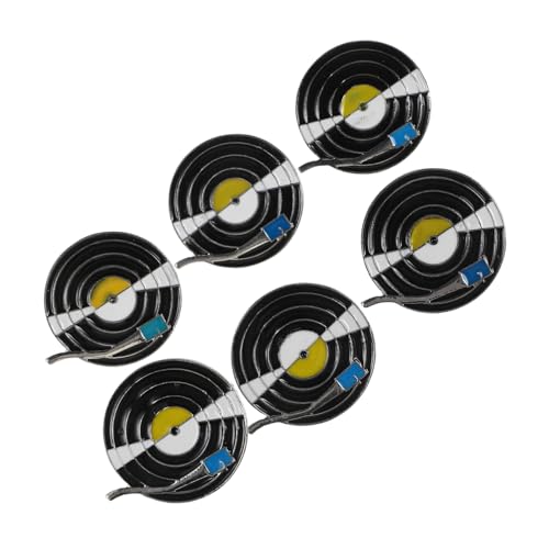 BRIGHTFUFU 6 Stück Musik-anstecknadeln: Anstecknadeln in Retro-schallplattenform Für Damen Und Herren – Altmodische Musik-plattenspieler-broschen Für Musikliebhaber von BRIGHTFUFU