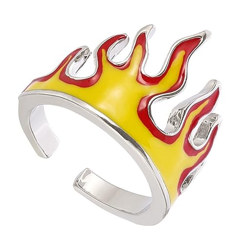 BRIGHTFUFU Flammen-fingerschmuck Handspiel Im Dekorativen Punk-stil Metallmaterial Robustes Stabiles von BRIGHTFUFU
