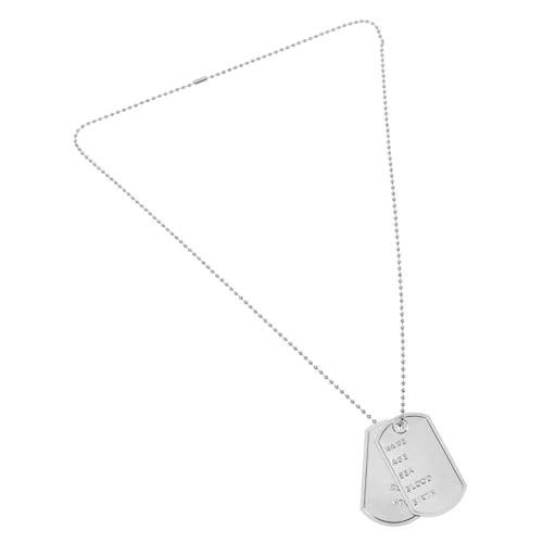 BRIGHTFUFU Stilvolle Dog Tag Halskette aus Robustem für Herren Langlebig und Hautfreundlich für Cosplay Karneval und DIY Schmuckprojekte Modisches Accessoire mit Einzigartigem Armee Design von BRIGHTFUFU