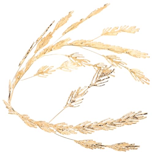 BRIGHTFUFU Verstellbare Goldene Blattkrone Damen Vintage Haarschmuck für Hochzeit Geburtstag Party Fest Feines Design Leichtes Brautschmuck Accessoire von BRIGHTFUFU