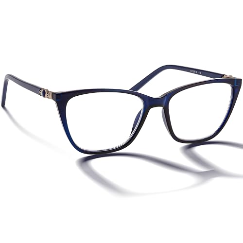 BRILO Damen Lesebrille Korrekturbrille Cat Eye Gestell, modische Damenbrille Sehhilfe mit Etui, leichte Lesehilfe für Frauen von BRILO