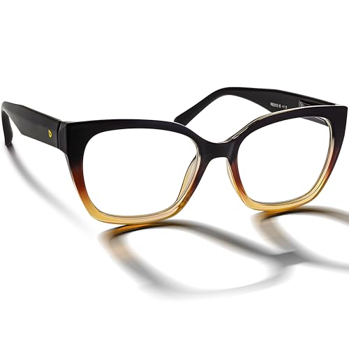 BRILO Damen Lesebrille Korrekturbrille Cat Eye Gestell, modische Damenbrille Sehhilfe mit Etui, leichte Lesehilfe für Frauen von BRILO