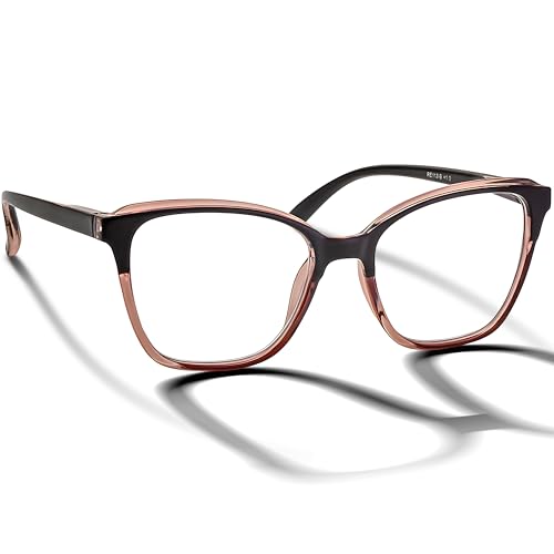 BRILO Damen Lesebrille Korrekturbrille Schmetterling Gestell, modische Damenbrille Sehhilfe mit Etui, leichte Lesehilfe für Frauen von BRILO