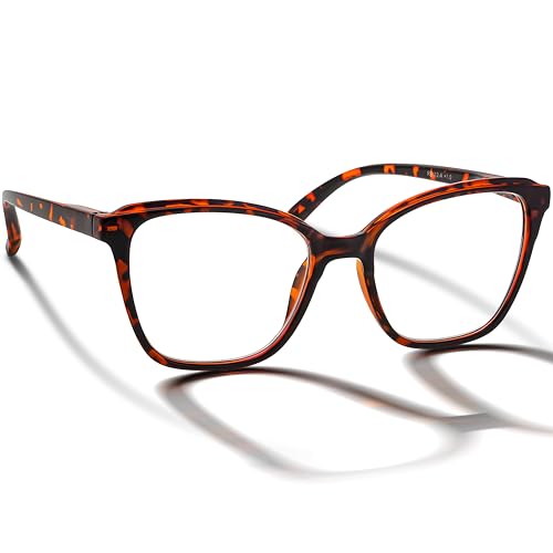 BRILO Damen Lesebrille Korrekturbrille Schmetterling Gestell, modische Damenbrille Sehhilfe mit Etui, leichte Lesehilfe für Frauen von BRILO