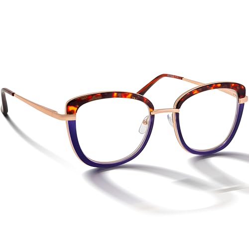 BRILO Damen Lesebrille Korrekturbrille Schmetterling Gestell, modische Damenbrille Sehhilfe mit Etui, leichte Lesehilfe für Frauen von BRILO