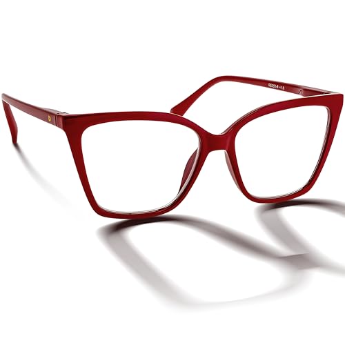 BRILO Damen Lesebrille Korrekturbrille Schmetterling Gestell, modische Damenbrille Sehhilfe mit Etui, leichte Lesehilfe für Frauen von BRILO