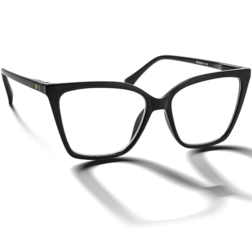 BRILO Damen Lesebrille Korrekturbrille Schmetterling Gestell, modische Damenbrille Sehhilfe mit Etui, leichte Lesehilfe für Frauen von BRILO