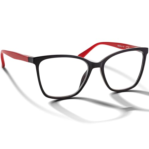 BRILO Damen Lesebrille Korrekturbrille Schmetterling Gestell, modische Damenbrille Sehhilfe mit Etui, leichte Lesehilfe für Frauen von BRILO