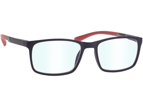 BRILO Herren Computerbrille mit Blaulichtfilter Klare Linsen Rechteck Gestell, modische Bildschirmbrille für Männer von BRILO