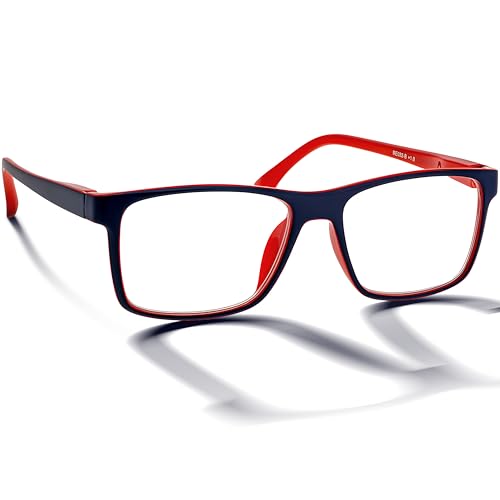 BRILO Herren Lesebrille Korrekturbrille Rechteck Gestell, klassische Männerbrille Sehhilfe mit Etui, leichte Lesehilfe für Herren von BRILO