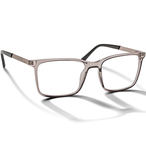 BRILO Herren Lesebrille Korrekturbrille Rechteck Gestell, modische Herrenbrille Sehhilfe mit Etui, leichte Lesehilfe für Männer von BRILO