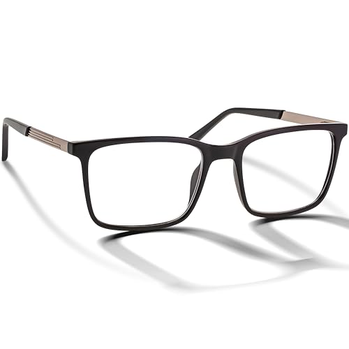 BRILO Herren Lesebrille Korrekturbrille Rechteck Gestell, modische Herrenbrille Sehhilfe mit Etui, leichte Lesehilfe für Männer von BRILO