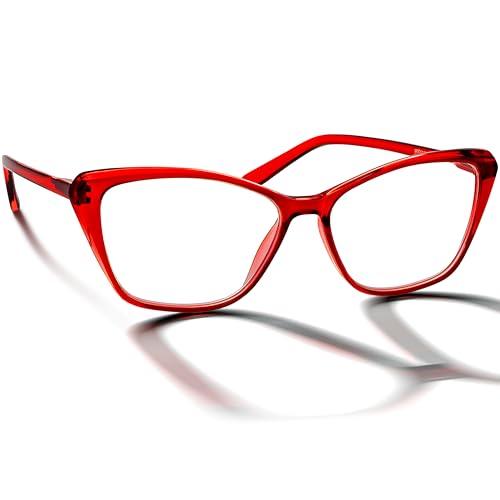 RILO Damen Lesebrille Korrekturbrille Cat Eye Gestell, modische Damenbrille Sehhilfe mit Etui, leichte Lesehilfe für Frauen von BRILO