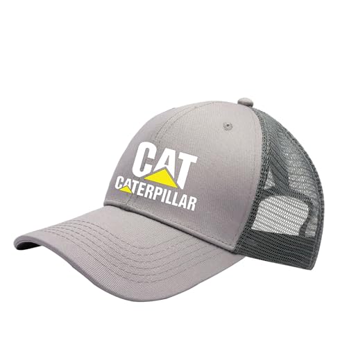 BRINSE Baseball Cap Für Herren Ca.ter-pillar, Unisex Vintage Verstellbar Baseball Kappe, Stylische Schirmmütze Für Tennis Golf Reisen, Sportlicher(Gray) von BRINSE