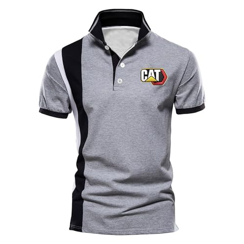 Po.loshirt Herren Ca.ter-pillar, Freizeit Sport Schnelltrocknend T-Shirts, Stilvoll Modisch Kurzarm Po.loshirt, Laufshirt(Grey,M) von BRINSE