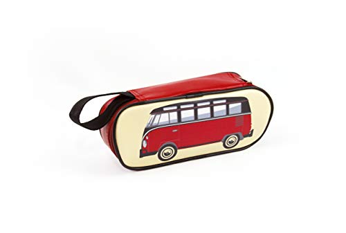 BRISA VW Collection Stifte-Schlamper-Feder-Schreibwaren-Mäppchen im T1 Bulli Bus Design 23cm Unisex (Classsic Bus/Rot) von BRISA