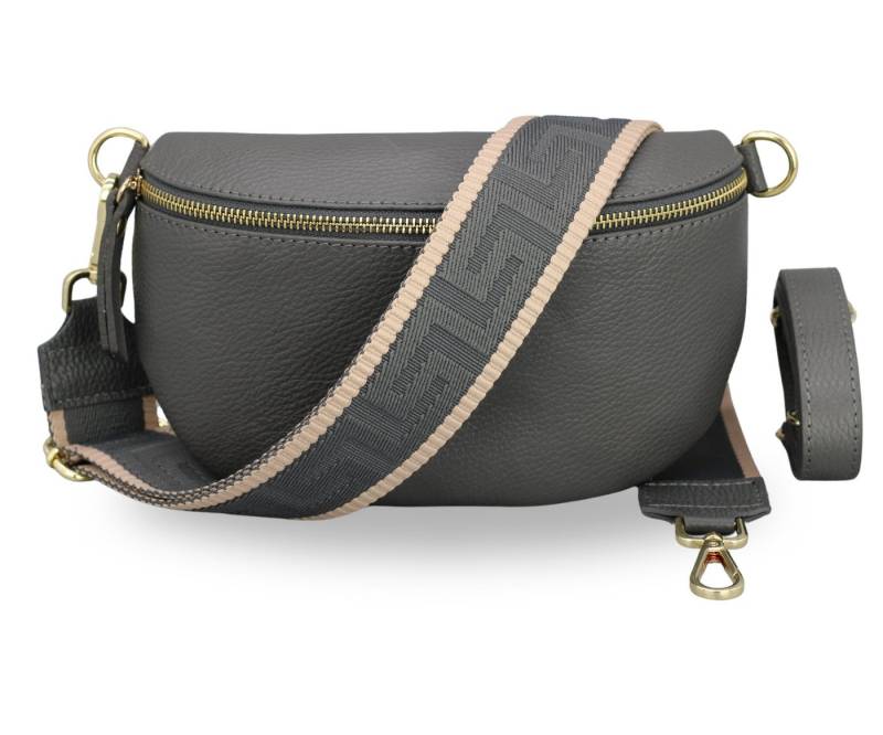 BRISE TASCHE Schultertasche SAHEL Gürteltasche Damen, echtes Leder, mit 2 Riemen (Medium Größe, mit extra gemustertem Gürtel), made in Italy von BRISE TASCHE