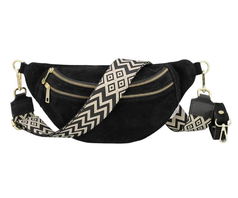 BRISE TASCHE Gürteltasche SUANA Wildleder Bauchtasche mit gemustertem Gürtel, hergestellt in Italien von BRISE TASCHE