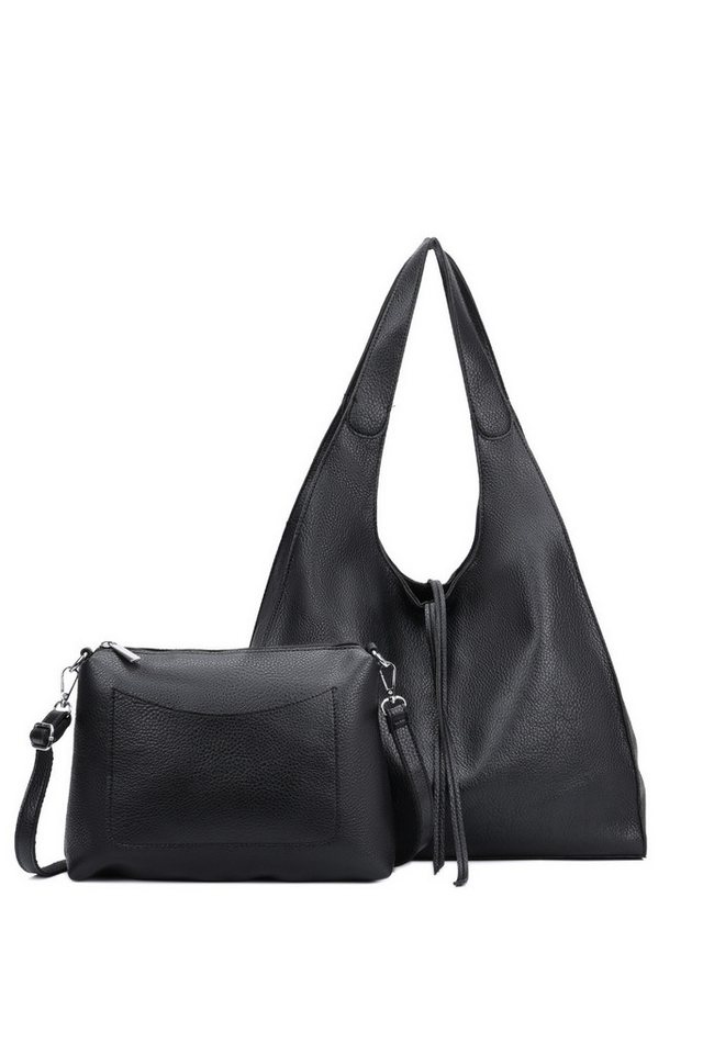 BRISE TASCHE Schultertasche 2in1 Damen Schultertasche – Hobo & Crossbody Set in Lederoptik (Taschenset, 1x große Hobo Tasche + 1x kleine Umhängetasche (abnehmbar), 2-in-1 Set: Hobo & Crossbody Tasche, leicht, geräumig, abnehmbar von BRISE TASCHE
