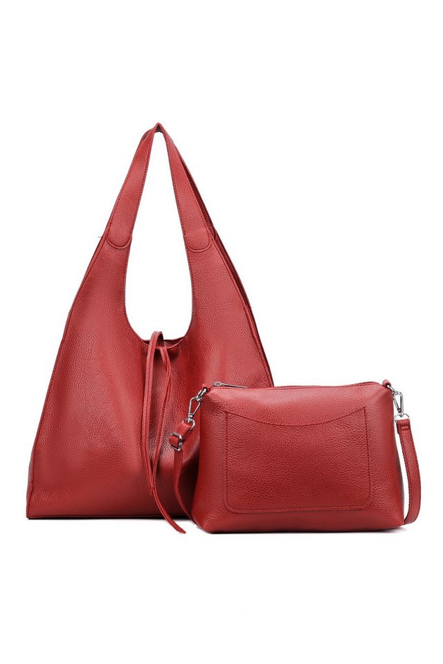 BRISE TASCHE Schultertasche 2in1 Damen Schultertasche – Hobo & Crossbody Set in Lederoptik (Taschenset, 1x große Hobo Tasche + 1x kleine Umhängetasche (abnehmbar), 2-in-1 Set: Hobo & Crossbody Tasche, leicht, geräumig, abnehmbar von BRISE TASCHE