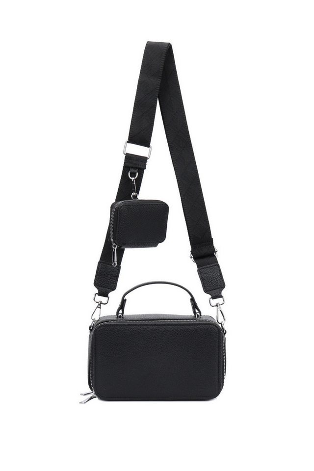 BRISE TASCHE Schultertasche Elegante Damen Umhängetasche mit Mehreren Fächern und Breitem Gurt (Taschen-Set, 1 Tasche + 1 Mini-Tasche am Schulterriemen), Zwei Hauptfächer,Mini-Tasche am Gurt,Breiter Schultergurt von BRISE TASCHE