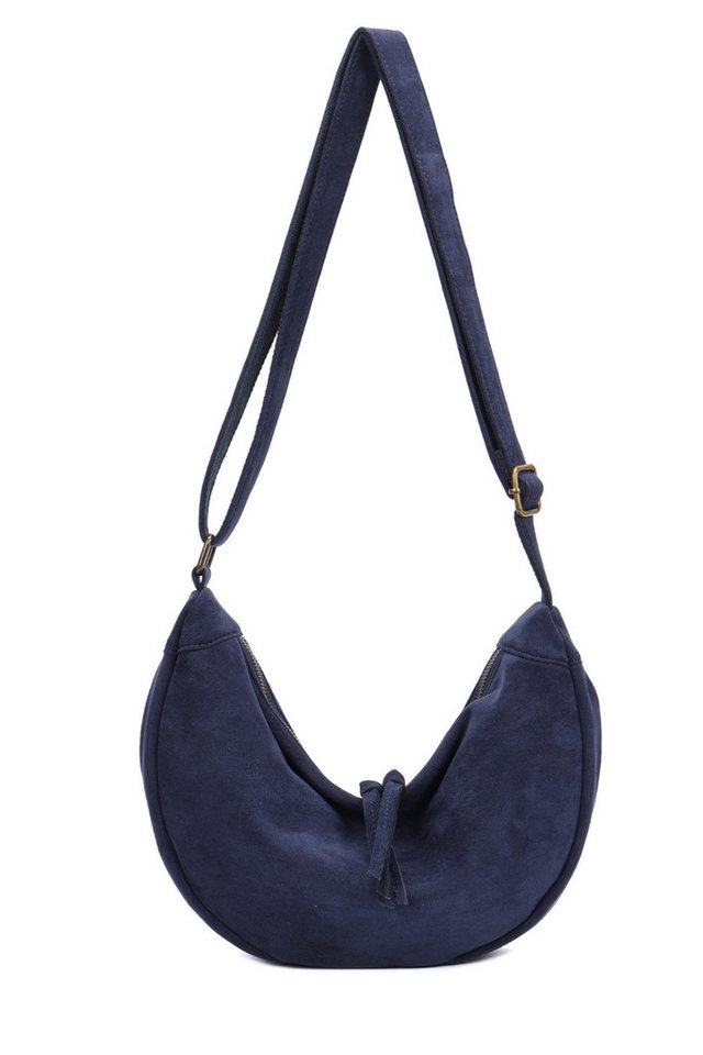 BRISE TASCHE Schultertasche Elegante Halbmond Schultertasche aus Wildleder – Urban Chic Look (Einzeltasche), Halbmondform, weich, leicht, City-Design von BRISE TASCHE