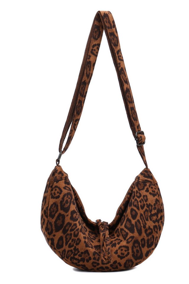 BRISE TASCHE Schultertasche Elegante Halbmond Schultertasche aus Wildleder – Urban Chic Look (Einzeltasche), Halbmondform, weich, leicht, City-Design von BRISE TASCHE