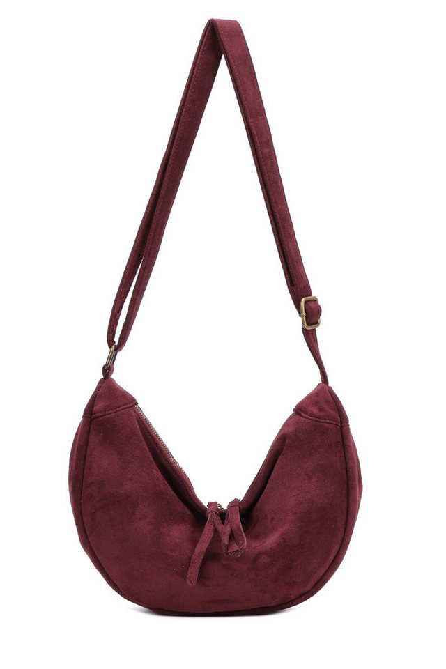 BRISE TASCHE Schultertasche Elegante Halbmond Schultertasche aus Wildleder – Urban Chic Look (Einzeltasche), Halbmondform, weich, leicht, City-Design von BRISE TASCHE