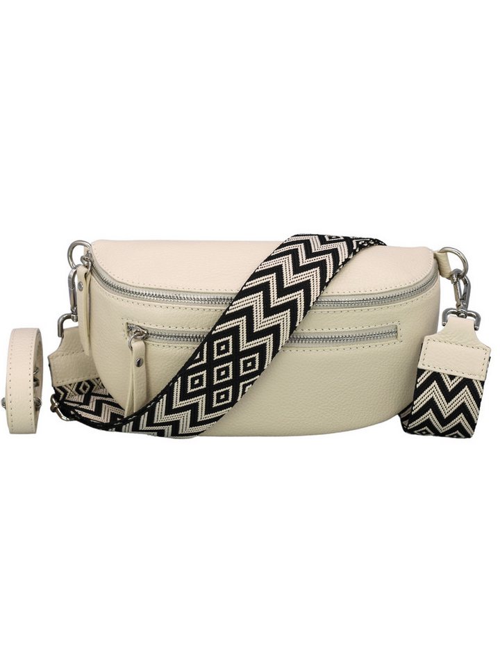 BRISE TASCHE Schultertasche Lucia Damen Leder-Bauchtasche – Echtleder, Made in Italy (Einzelartikel, Gurt separat erhältlich), Reißverschlussfächer, Kompakte Größe, Handgefertigt in Italien von BRISE TASCHE