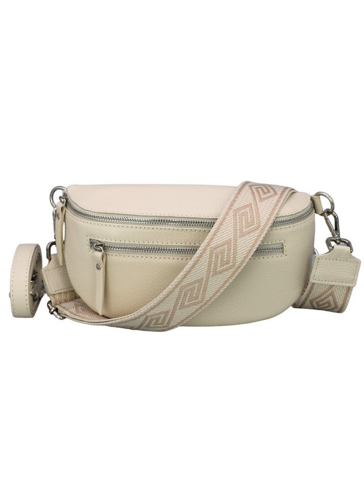 BRISE TASCHE Schultertasche Lucia Damen Leder-Bauchtasche – Echtleder, Made in Italy (Einzelartikel, Gurt separat erhältlich), Reißverschlussfächer, Kompakte Größe, Handgefertigt in Italien von BRISE TASCHE