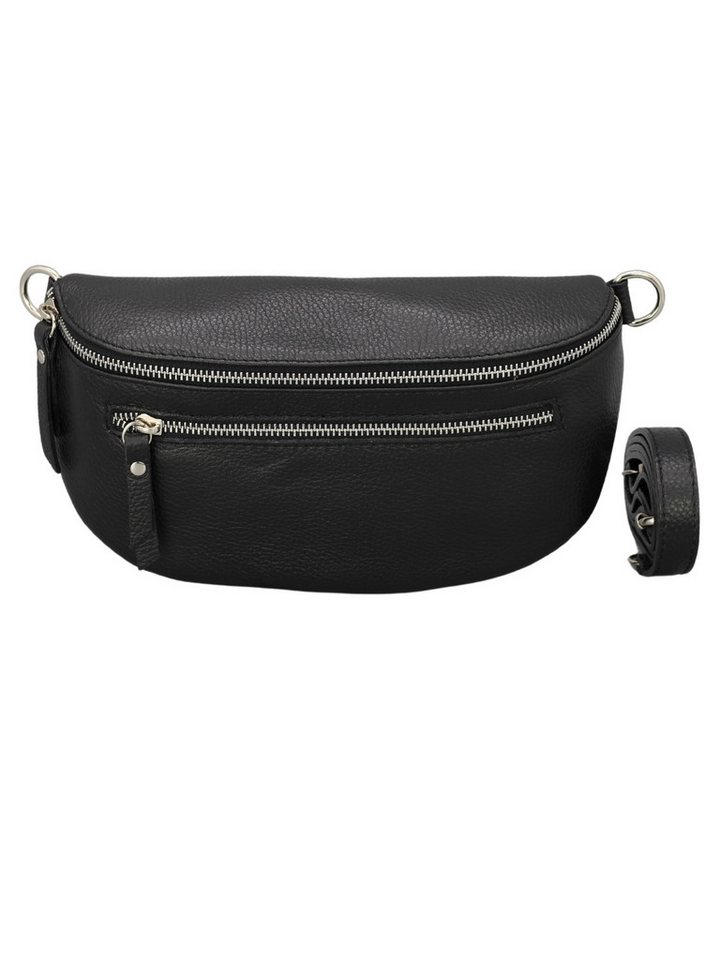 BRISE TASCHE Schultertasche Lucia Damen Leder-Bauchtasche – Echtleder, Made in Italy (Einzelartikel, Gurt separat erhältlich), Reißverschlussfächer, Kompakte Größe, Handgefertigt in Italien von BRISE TASCHE