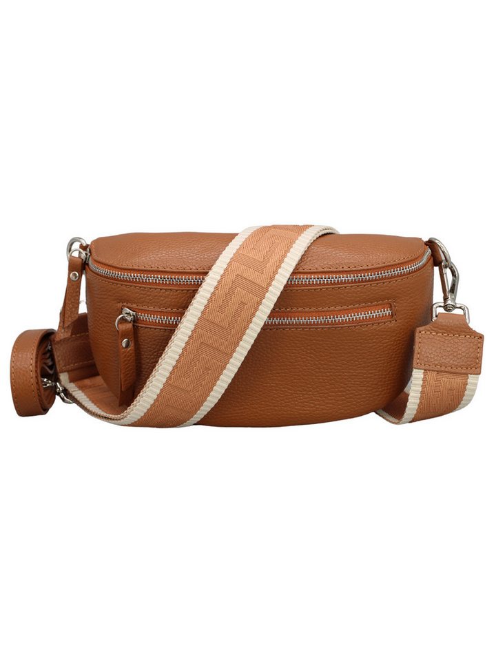 BRISE TASCHE Schultertasche Lucia Damen Leder-Bauchtasche – Echtleder, Made in Italy (Einzelartikel, Gurt separat erhältlich), Reißverschlussfächer, Kompakte Größe, Handgefertigt in Italien von BRISE TASCHE