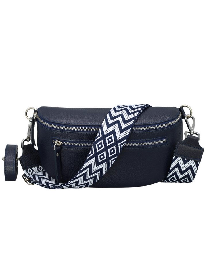 BRISE TASCHE Schultertasche Lucia Damen Leder-Bauchtasche – Echtleder, Made in Italy (Einzelartikel, Gurt separat erhältlich), Reißverschlussfächer, Kompakte Größe, Handgefertigt in Italien von BRISE TASCHE