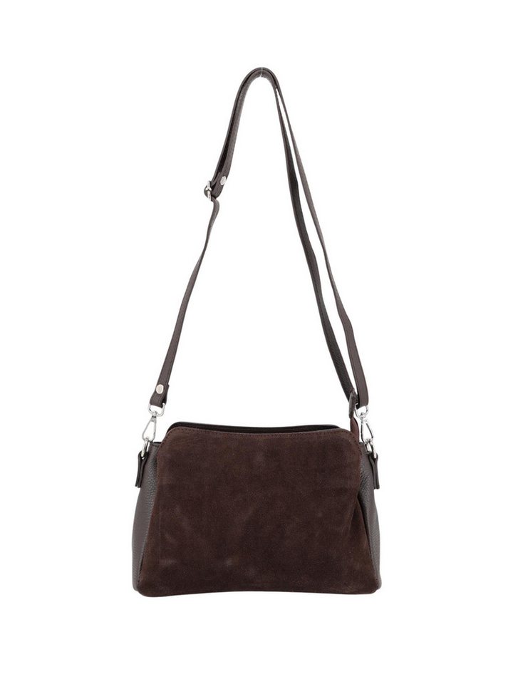 BRISE TASCHE Schultertasche Rimma – Schultertasche aus Wildleder & Nappaleder (Einzeltasche), Kombination aus Wildleder & Nappaleder, 3 Hauptfächer von BRISE TASCHE