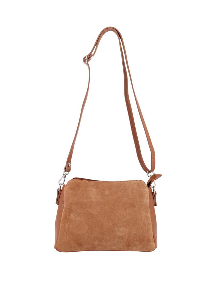 BRISE TASCHE Schultertasche Rimma – Schultertasche aus Wildleder & Nappaleder (Einzeltasche), Kombination aus Wildleder & Nappaleder, 3 Hauptfächer von BRISE TASCHE