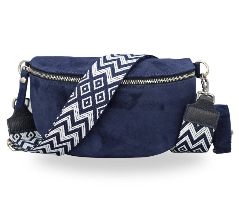 BRISE TASCHE Schultertasche SAHEL SUEDE Bauchtasche Damen Echtes Wildleder, Umhängetasche, Medium Größe, mit extra gemustertem Gürtel von BRISE TASCHE